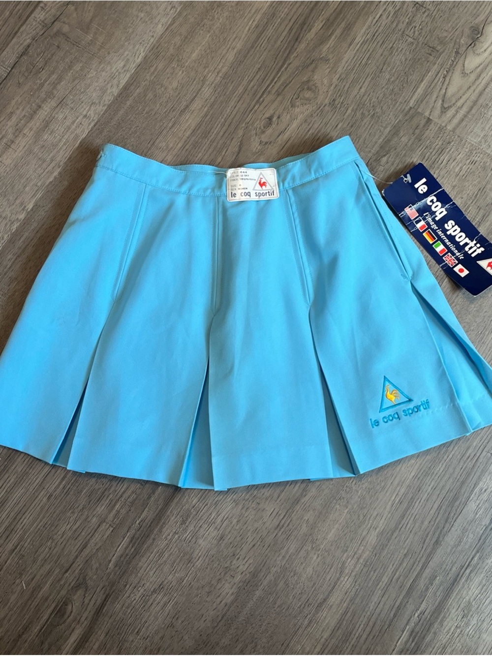 le coq sportif ladies sky Blue Pleated Skirt